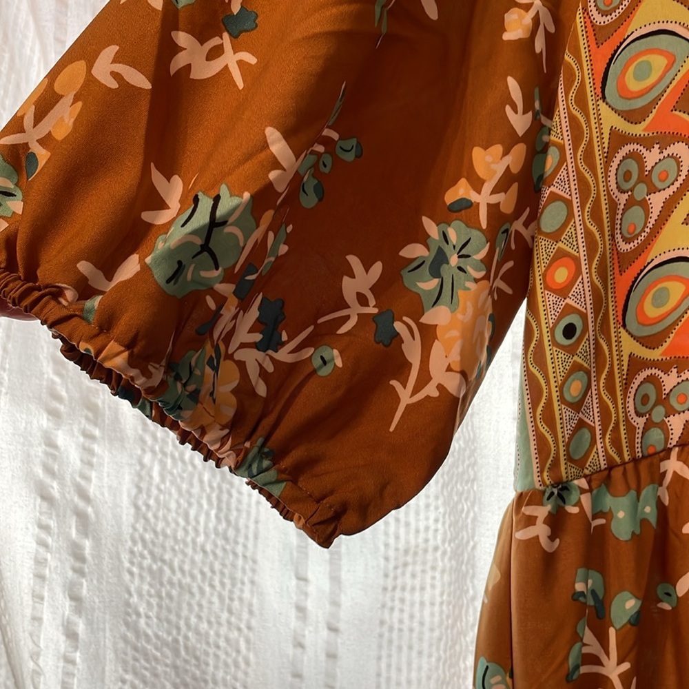 NWT Suzanne Betro dress ruffles tie front size XL - Picture 2 of 12
